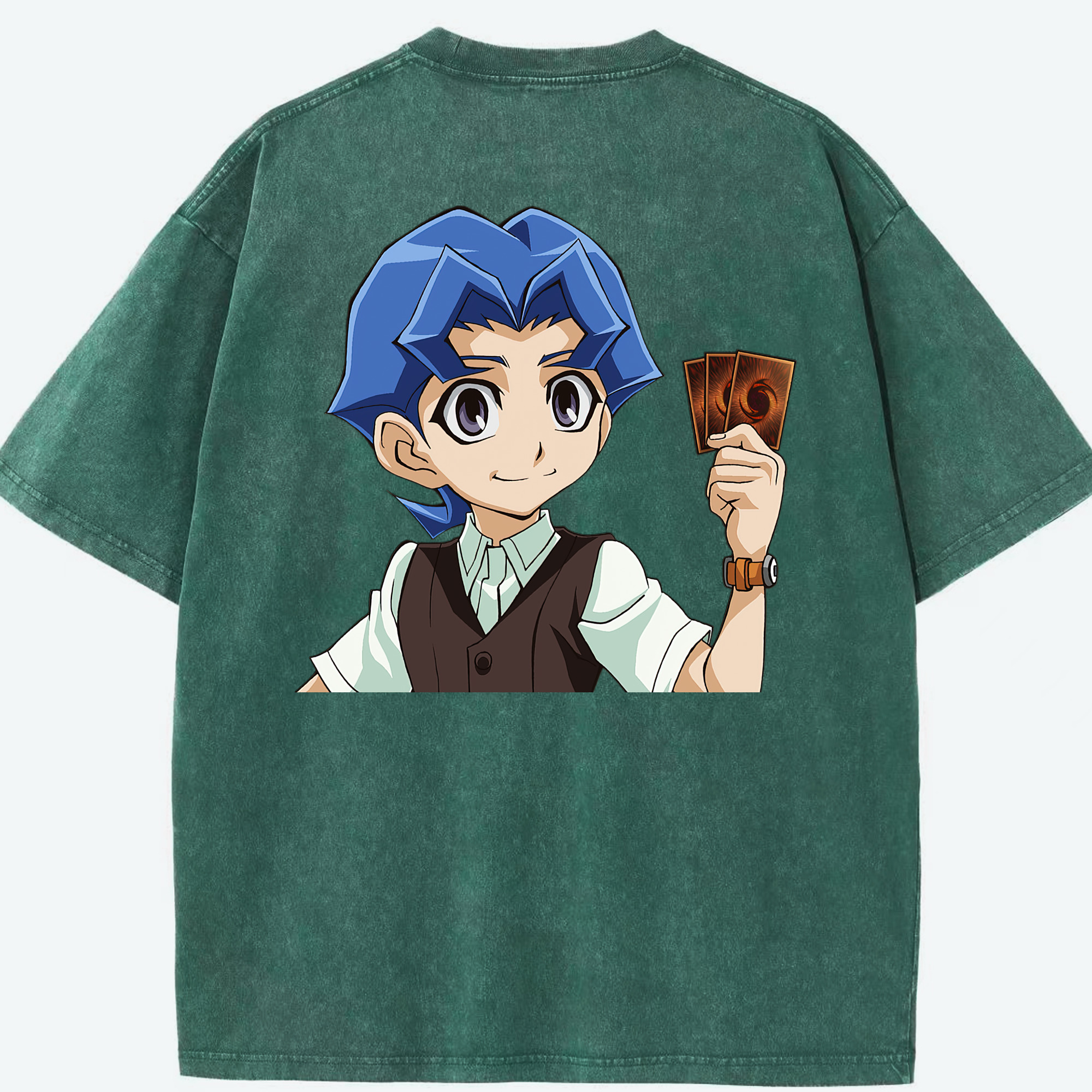 （画像用） 遊☆戯☆王 Yu-Gi-Oh! 綿100% ヴィンテージ風 半袖Tシャツ（背面プリント）
